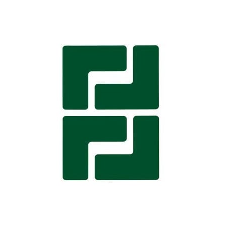 Brady Brady 104431 ToughStripe Floor Corner Marks, 2" W, 20/Pack, Green 104431